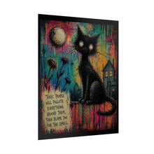 Load image into Gallery viewer, Rolled Poster — Gothic Cat Art Print with Quote: “Toxic People Will Pollute Everything Around Them, Then Blame You For The Smell”