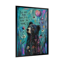 Load image into Gallery viewer, Bear Art Poster — "You Are More Beautiful Than You Think" Inspirational Wall Art