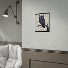 Load image into Gallery viewer, Owl Night Sky Poster — "The Night Is Smallest Before the Dawn" Inspirational Wall Art