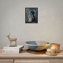 Load image into Gallery viewer, Rolled Poster — Cute Goth Cat & Ghost Art Print ("Loving You Feels Like Remembering a Dream")