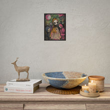 Load image into Gallery viewer, Rolled Poster — Gothic Cute Skeleton Art Print "We Are All Just Fighting to Stay Afloat"