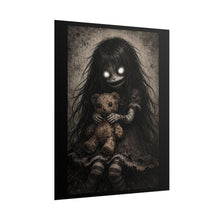 Load image into Gallery viewer, Horror Poster - Creepy Girl with Teddy Bear Artwork