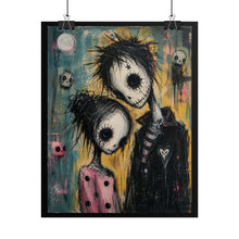 Load image into Gallery viewer, "Eternal Hearts" Gothic Couple Canvas Art – Emo Skeleton Wall Decor