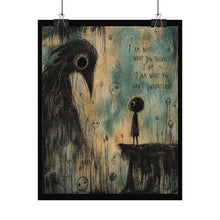 Load image into Gallery viewer, Surreal Raven & Child Rolled Poster - "I Am Not What You Think" Art Print