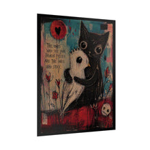 Load image into Gallery viewer, Rolled Poster — Cute Gothic Cat Hugging Ghost Print ("The Ones Who Stay")