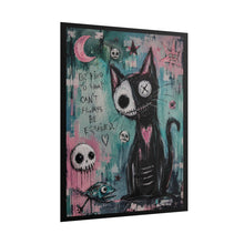 Load image into Gallery viewer, Be Kind to What Can’t Always Be Explained Rolled Poster — Gothic Whimsical Cat Fantasy Wall Art
