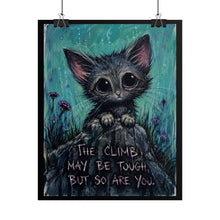 Load image into Gallery viewer, "The Climb May Be Tough But So Are You" Kitten Wall Art | Whimsical Animal Print