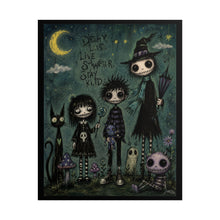 Load image into Gallery viewer, Gothic Cute Friends Rolled Poster — “Dream Loud, Live Stranger, Stay Kid” Nightscape Art