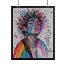 Load image into Gallery viewer, "Never Dared To Be Themselves" Pride Wall Art | Colorful Curly Hair Poster