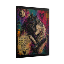 Load image into Gallery viewer, Fierce Hearts & Gentle Love Rolled Poster — Dark Romantic Expressionism
