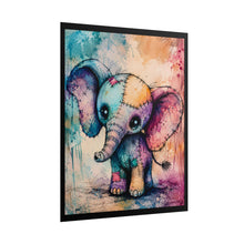Load image into Gallery viewer, Pastel Goth Patchwork Elephant Canvas Art – Cute Dark Fantasy Decor