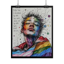 Load image into Gallery viewer, "The Right Path" Pride Art | Fine Line Sketch Serene Closed Eyes Poster