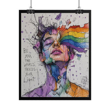 Load image into Gallery viewer, "The World Needs Your Light" Pride Wall Art | LGBTQ+ Visionary Print
