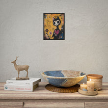 Load image into Gallery viewer, Gothic Black Cat Crown Art Print – "Keep Choosing the Life You're Afraid Not to Live" Quote Wall Decor