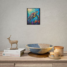 Load image into Gallery viewer, Vibrant Sunlit Sea Turtle Poster - Colorful Underwater Ocean Wall Decor