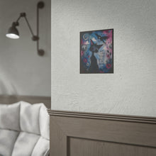 Load image into Gallery viewer, Not Every Star Wants to Be Found Rolled Poster — Gothic Whimsical Cat Fantasy Wall Art