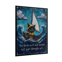 Load image into Gallery viewer, "The Storm Won't Last Forever" Black Cat Wall Art | Nautical Painting Print