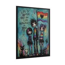 Load image into Gallery viewer, Emo Pride Trio Art Print - "Life Is Better When You Live Authentically As You"