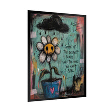 Load image into Gallery viewer, Rolled Poster — Moody Daisy Art Print with Quote “Some of the Deepest Scars Are the Ones You Can’t See”