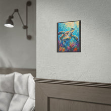 Load image into Gallery viewer, Vibrant Sea Turtle Coral Reef Poster - Abstract Ocean Coastal Wall Decor
