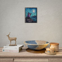 Load image into Gallery viewer, "You Grow When You Face What's Hard" Owl Wall Art | Gothic Full Moon Print
