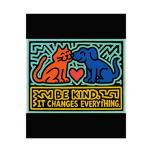 Load image into Gallery viewer, Be Kind It Changes Everything Rolled Poster — Bright Retro Pop Art Wall Decor