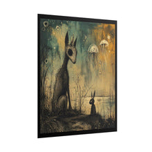 Load image into Gallery viewer, Rolled Poster — Moody Surreal Forest Art Print with Strange Creatures