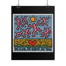Load image into Gallery viewer, Keith Haring Inspired Poster – "Be Kind. Be Brave. Be You." Rolled Art Print