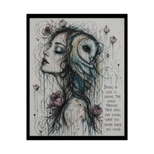 Load image into Gallery viewer, Owl Muse Art Poster — "Being in Love" Romantic Boho Wall Art