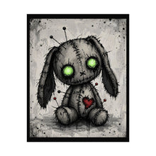 Load image into Gallery viewer, Creepy Voodoo Bunny Poster — Gothic Cute Wall Art with Glowing Eyes