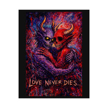 Load image into Gallery viewer, Rolled Poster — 'Love Never Dies' Gothic Demon Embrace Art Print