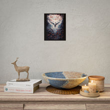Load image into Gallery viewer, Rolled Poster — "Hope is a Light in the Darkness" Dove Art Print (Inspirational, Spiritual Wall Decor)