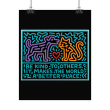 Load image into Gallery viewer, Rolled Poster — "Be Kind to Others" Neon Animal Art Print