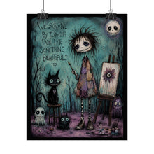 Load image into Gallery viewer, We Survive by Turning Pain Into Something Beautiful Rolled Poster — Gothic Emotional Fantasy Wall Art