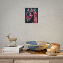 Load image into Gallery viewer, Rolled Poster — Whimsical Black Cat Art Print with 'You Are Worthy' Quote