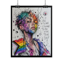 Load image into Gallery viewer, "Be Your True Self" Pride Wall Art | LGBTQ+ Progress Flag Print