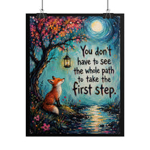 Load image into Gallery viewer, "Take the First Step" Fox Art Print - Inspirational Forest Path Wall Decor