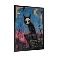 Load image into Gallery viewer, Rolled Poster — Gothic Cat Illustration with Quote: "The Ones Who Hurt the Most" Wall Art