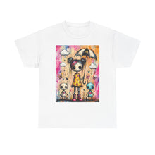 Load image into Gallery viewer, Cute Gothic Girl & Aliens Tee — Rainy Umbrella Illustration T-Shirt