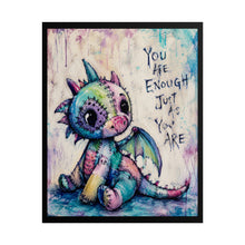 Load image into Gallery viewer, Creepy Cute Patchwork Dragon Art Print – "You Are Enough Just As You Are" Self-Love Wall Decor