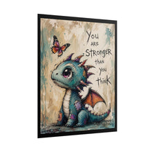 Load image into Gallery viewer, "You Are Stronger Than You Think" – Fantasy Gothic Nursery Decor – Motivational Canvas Poster