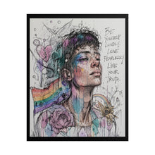 Load image into Gallery viewer, "Live Your Truth" Pride Wall Art | Fine Line Sketch Rainbow Flag Poster