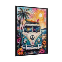 Load image into Gallery viewer, Vibrant Retro Surf Van Sunset Poster - Tropical Beach Coastal Wall Decor