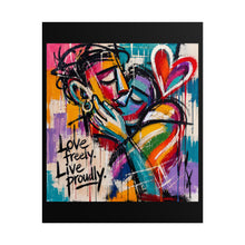 Load image into Gallery viewer, "Love Freely Live Proudly" Pride Wall Art | LGBTQ+ Romance Print