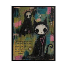 Load image into Gallery viewer, Rolled Poster — Goth Cat & Grim Reaper Art Print with Heart (Protect Your Peace)