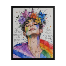 Load image into Gallery viewer, "Truth Is Your Power" Pride Art | Sketch Style Butterfly Crown Poster