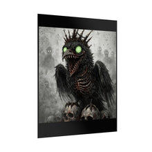 Load image into Gallery viewer, Horror Crow Monster Poster — Glowing Eyes Death Skull Art Print
