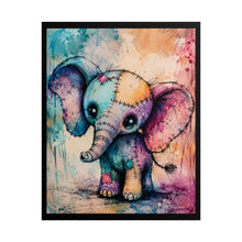 Load image into Gallery viewer, Pastel Goth Patchwork Elephant Canvas Art – Cute Dark Fantasy Decor