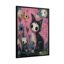 Load image into Gallery viewer, Rolled Poster — Gothic Cute Cat & Bunny Art Print ("You Are Worthy of Love")