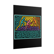 Load image into Gallery viewer, Keith Haring Style Rainbow Helping Hands Rolled Poster